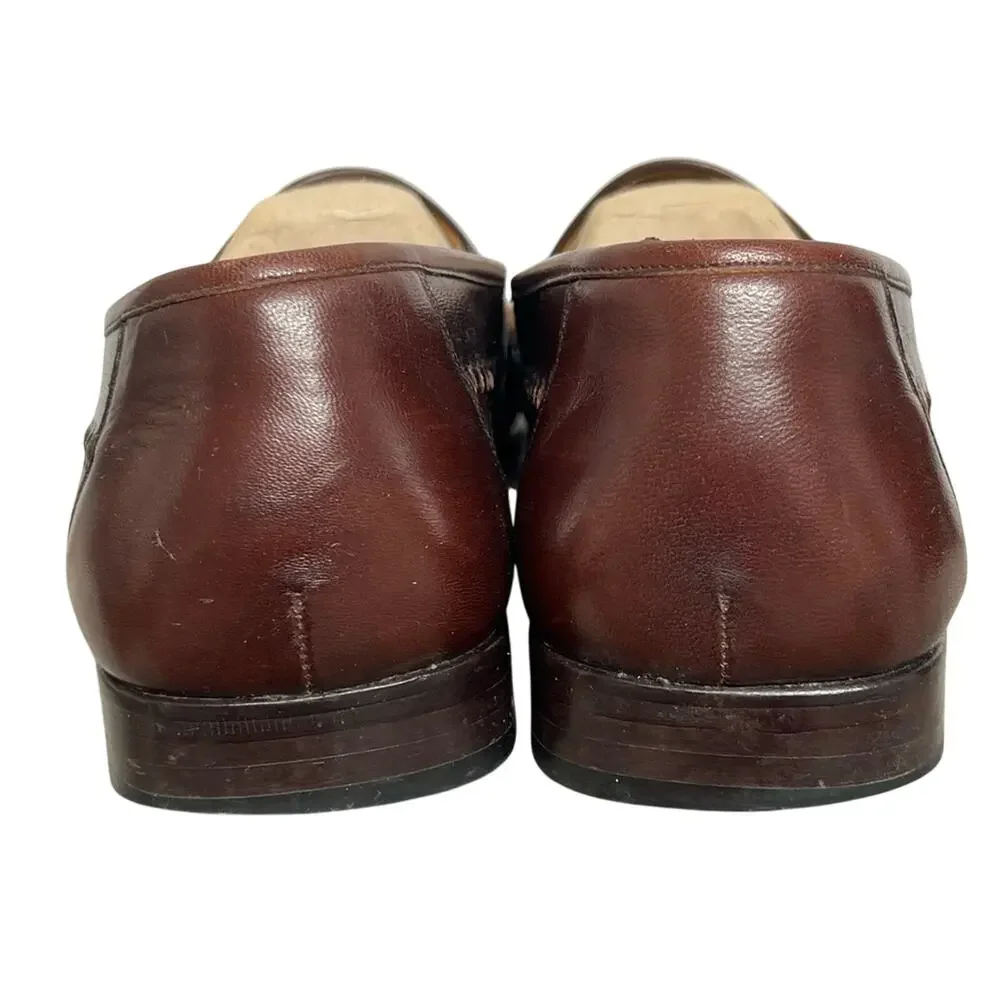 Magnanni Leather Stitched Cognac Loafers Shoes Size 10 M Men’s B759